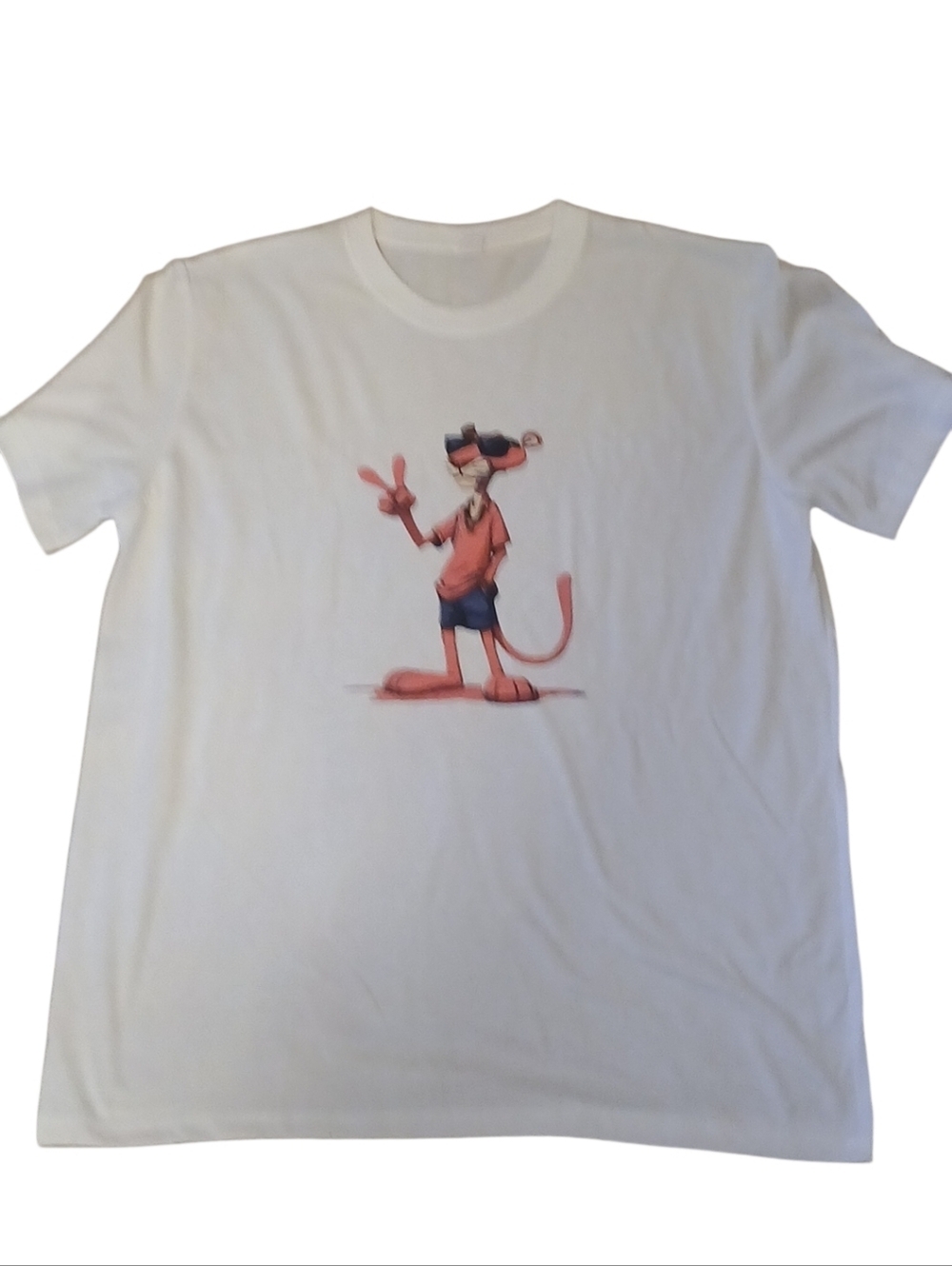 Access - NWOT,BRAND NEW The Pink Panther,Unisex White Short Sleeve Shirt, Size L - Picture 2 of 9